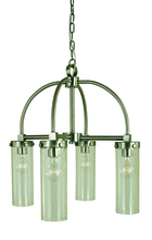 Framburg 4439 BN/C - 4-Light Brushed Nickel/Clear Glass Hammersmith Chandelier