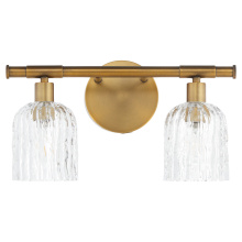 Quorum 593-2-47 - MERIAM 2 LIGHT WALL MOUNT - BRUSHED BRASS